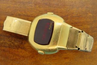 1973 Pulsar P3 Time Computer Led Watch Wristwatch 14k Gold Filled Parts Only