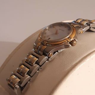 Gucci St.  Steel Two - tone 33mm Swiss Quartz Watch 9040L diamond numerals MOP 3