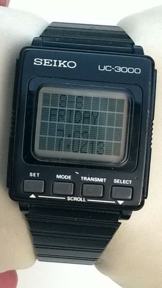 Seiko Uc - 3000 Data Memo Diary Computer Vintage Lcd Digital Watch 1984 - Rare