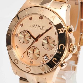 Marc By Marc Jacobs Blade Ss Chronograph Womens Watch Rose Gold Mbm3102