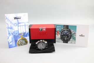 Tissot V8 Chronograph Watch - T039417 B 42.  5mm Stainless Steel Black Leather