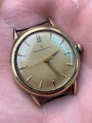 Vintage Eterna - Matic Swiss 17j 14k Gold Filled Watch Runs
