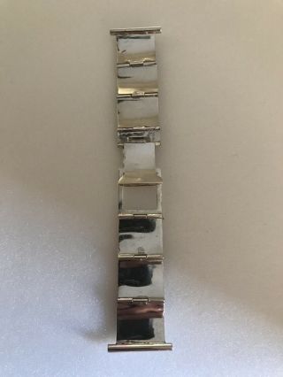 Rare Vintage Sterling Silver Watch Band & 10k Gold Aztec Mayan Figures Art Deco 8