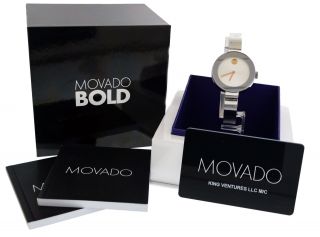 Movado Bold 34mm Stainless Steel Rose Gold Mop Dial Quartz Watch Mb.  01.  3.  14.  6091