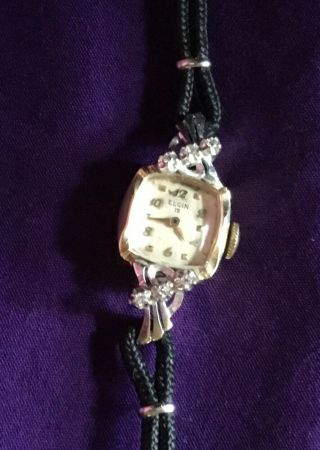 20s/30s? Vtg Elgin Lady’s 14k Gold 19 J Jewel Watch With 6 Diamonds—running