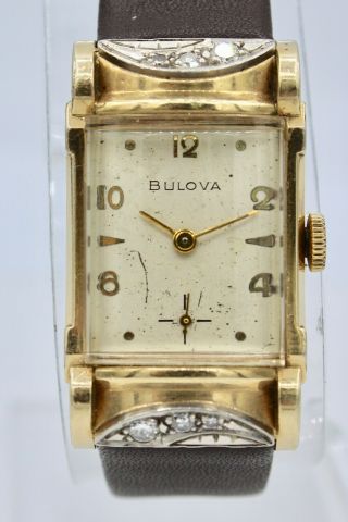 Vintage Bulova Diamond & Rolled Gold Plate 17 Jewel Watch