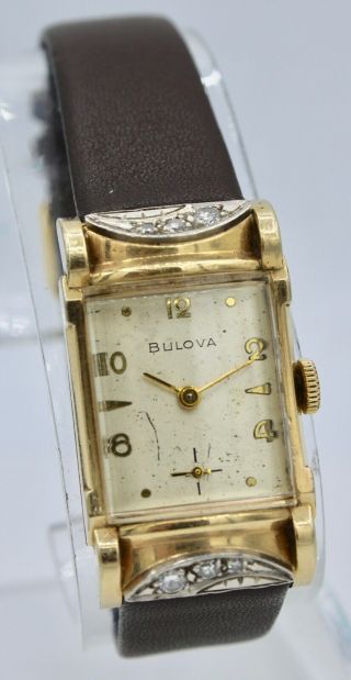 Vintage Bulova Diamond & Rolled Gold Plate 17 Jewel Watch 2