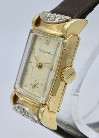 Vintage Bulova Diamond & Rolled Gold Plate 17 Jewel Watch 3
