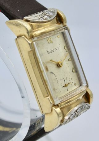 Vintage Bulova Diamond & Rolled Gold Plate 17 Jewel Watch 4