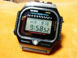 Vintage Casio 1980 Thermometer Diver 100m Module Ts - 3000 Great