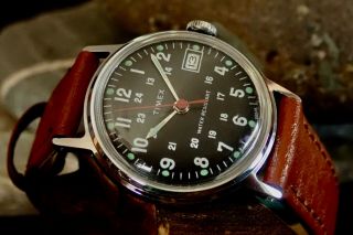 Popular Vintage Military Type Watch Timex Sprite Gb Recent Service 1975 M25 R2