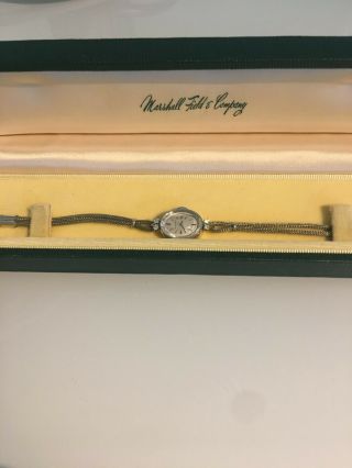 Vintage Rare Ladies Movado Watch,  14k White Gold Case W/diamonds