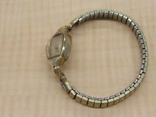 Lady Elgin 14k Yellow Gold Case Wrist Watch Vintage w/ Diamond Accents 2