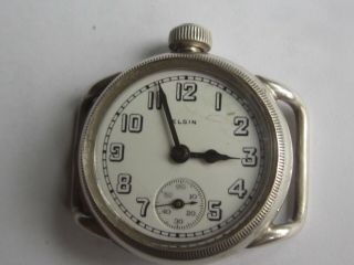 Elgin Wristwatch In A Sterling Silver Case From 1917