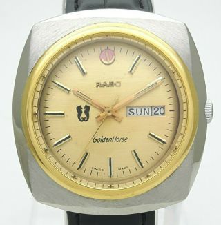 Vintage Rado Golden Horse 21j Automatic Cal 2879 Day Date Swiss Men Wrist Watch
