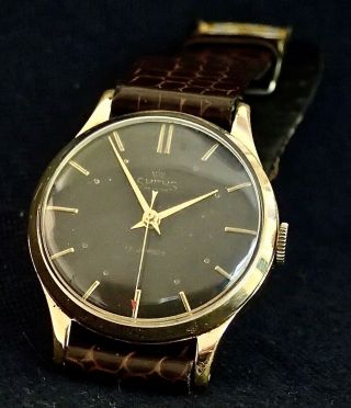 Smiths De Luxe Black Dial Made In England Gents Wristwatch Circa 1950