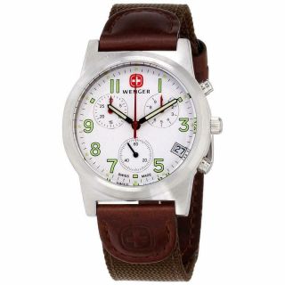 Wenger Field Classic White Dial Swiss Made Chronograph Men 