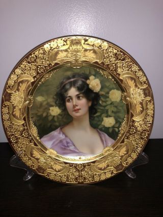 Antique Royal Vienna Porcelain Portrait Plate