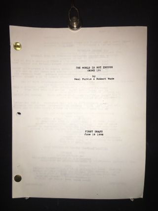 James Bond Script: The World Is Not Enough Oruginal From Production Company