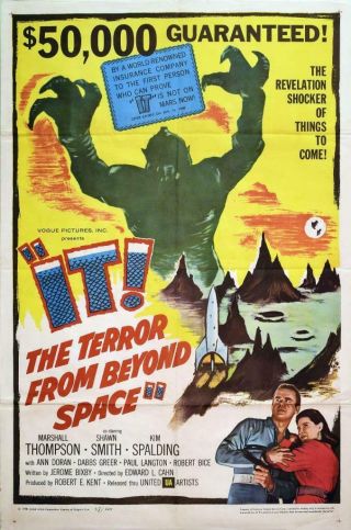 1958 Release 27x41 One Sheet Poster It The Terror From Beyond Space
