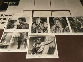 THE TERMINATOR 1984 press kit 52 photos,  slides SCHWARZENEGGER CAMERON 9