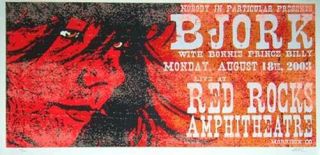 Bjork Red Rocks August 18th 2003 Mondo Rare Concert Poster S/n Of 201 Sugarcubes
