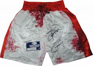 Sylvester Stallone Hand Signed Autographed Red/white Boxing Shorts Rocky Oa