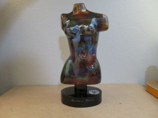 Loredano Rosin Murano Calcedonia Glass Sculpture Aphrodite Signed W/ Medallion