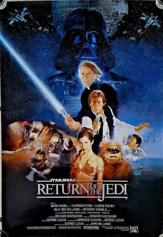 Star Wars Signed 40 X 27 Movie Poster Harrison Ford,  Carrie Fisher,  Mark Hamill
