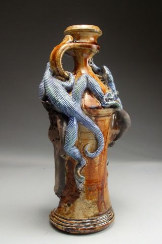 Lizard Face Jug southern folk art Pottery sculpture by Mitchell Grafton 10