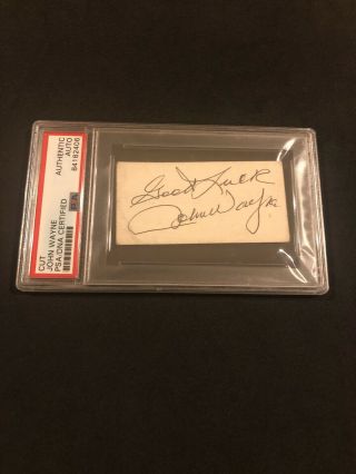 John Wayne Authentic Autograph On His Business Card Psa/dna Certified & Slabbed