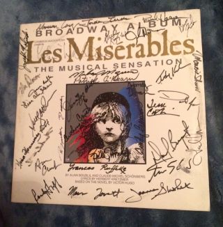 Rare Les Miserables " Broadway Cast " Signed Lp/album