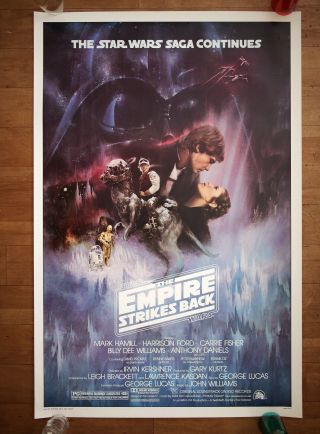 1980 Star Wars Empire Strikes Back One Sheet Rolled Movie Poster Esb 1