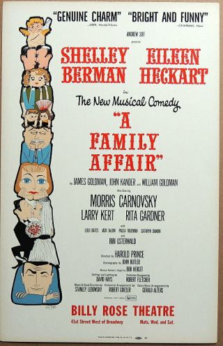 Triton Offers Orig 1962 Broadway Poster A Family Affair Harold Prince Musical