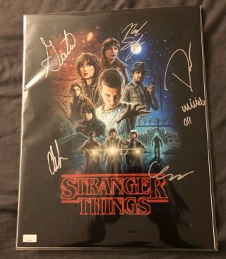 Millie Bobby Brown & Stranger Things Cast Autographed 11x14 Photo