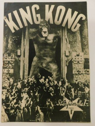 King Kong 1933 British Program,  8 Pages,  7.  5 " X10.  5 ",  C7.  5 V/fine Minus