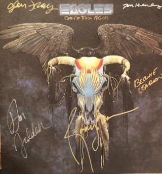 Eagles One Of These Nights Lp Originally Autographed By 5 Authenticated