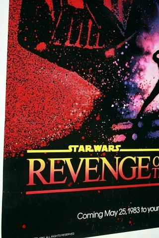 rolled REVENGE OF THE JEDI 27 x 41 Teaser One Sheet Poster Edge Wear 1983 DATE 5
