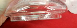 RENE LALIQUE FRANCE LARGE ART GLASS CAVIAR Shrimp BOWL EGOR STURGEON FISH FEET 6