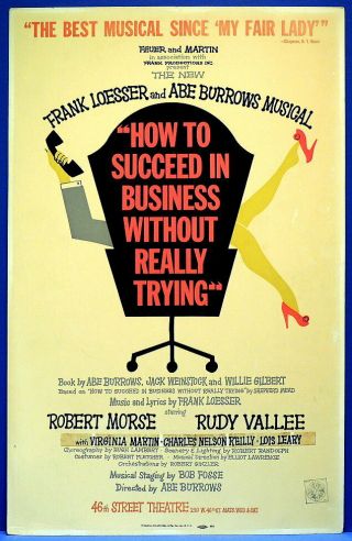 Triton Offers Rare Orig Cast 1961 Broadway Poster How To Succeed In Business.