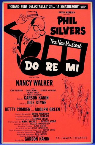 Triton Offers Rare Orig 1960 Broadway Poster Do Re Mi Phil Silvers Nancy Walker