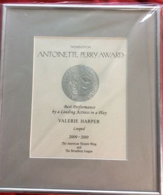 Valerie Harper Best Performance Leading Actress Looped Framed Nomination Award