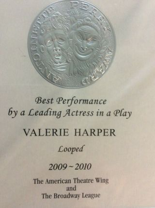 Valerie Harper Best Performance Leading Actress Looped Framed Nomination Award 3