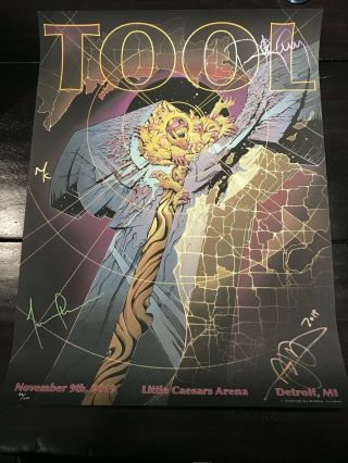 Tool Concert Signed Tour Poster Detroit 11/9/19 Little Caesars Arena Limited.