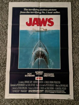 Jaws 1975 One Sheet Movie Poster Steven Spielberg