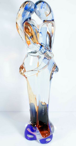 Large 13 " Murano Signed Badioli Lovers Amanti (lovers) Art Glass Sculpture