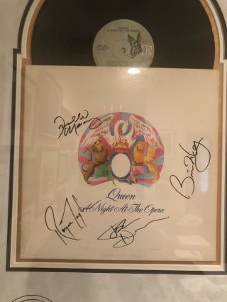Queen - A Night At The Opera Autographed Album,  Framed, .  Bohemian Rhapsody 2