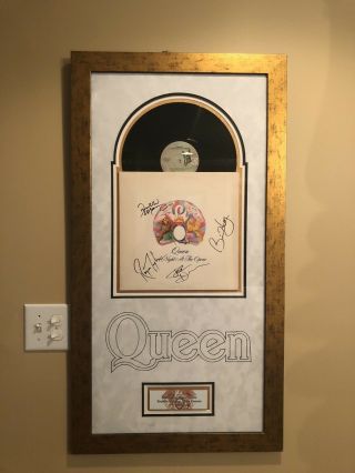 Queen - A Night At The Opera Autographed Album,  Framed, .  Bohemian Rhapsody 8