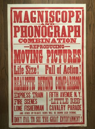 Magniscope & Phonograph Combination 1 - Sheet C.  1900 The Dawn Of Movie Posters