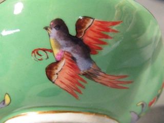 RARE OLD MEISSEN QUATREFOIL CUP & SAUCER - BIRDS & FLOWERS - 1ST QUALITY 10